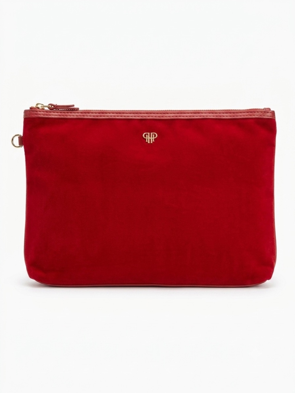 PurseN Red Velvet Zip Cosmetic bag n with Gold Accent